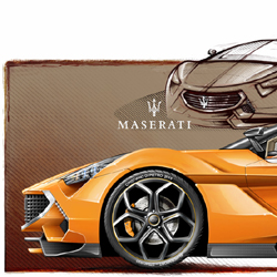 Maserati GTO arancione - Fiancata